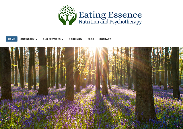 A screen capture of the EatingEssence.ca website